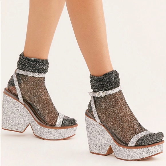 Free People Shoes - Free People Gramercy Glitter platform clog